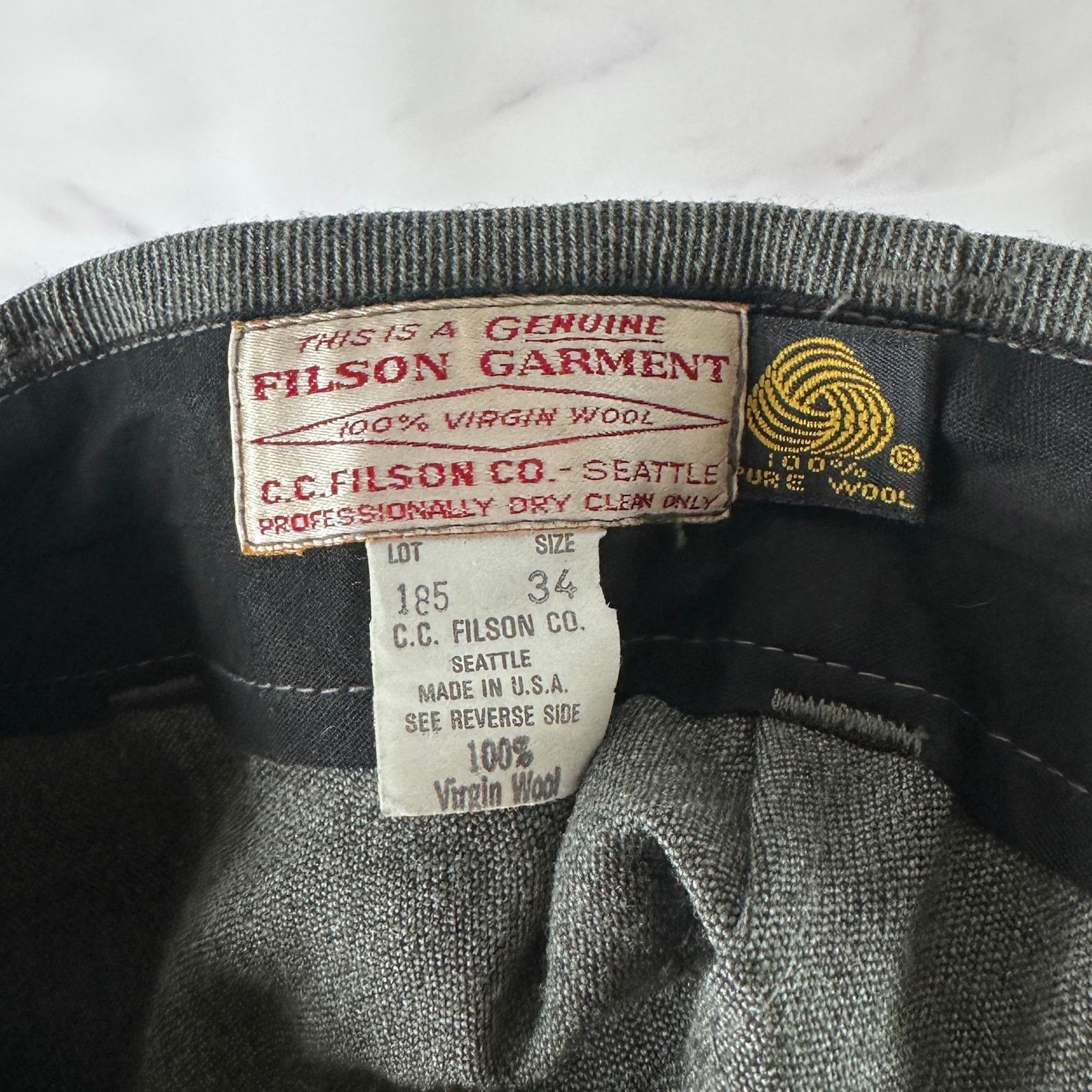 Filson Vintage Wool Whipcord Grey Cargo Pants Lot 185 Size US 34 / EU 50 - 9 Thumbnail