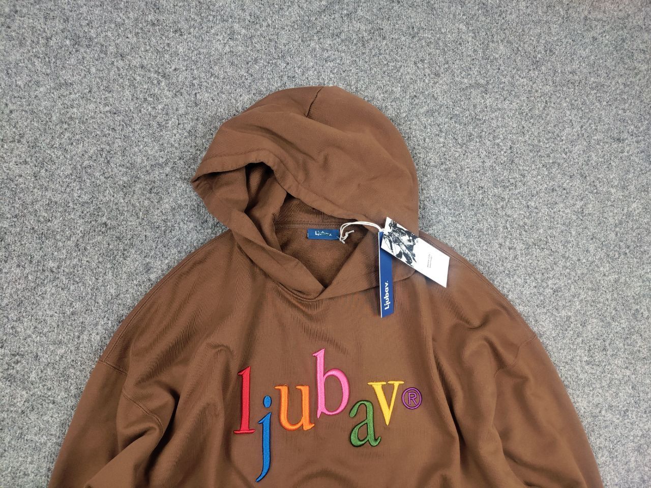Other ljubav Design Embroidered logo Brown Oversized Hoodie Size US XL / EU 56 / 4 - 4 Thumbnail