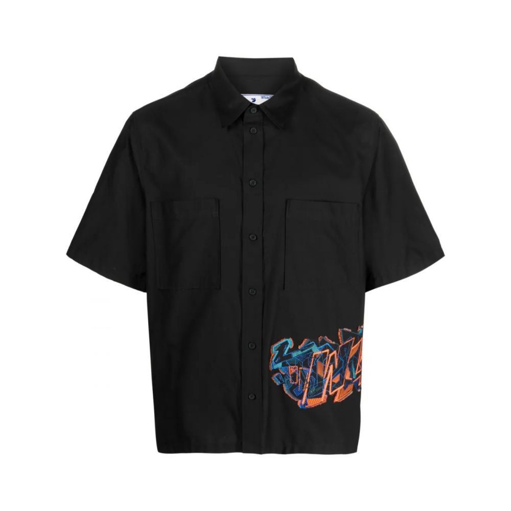 Off-White o1gr1nt1124 Graf Coupe' Summer S/S Shirt in Black Size US L / EU 52-54 / 3 - 1 Thumbnail