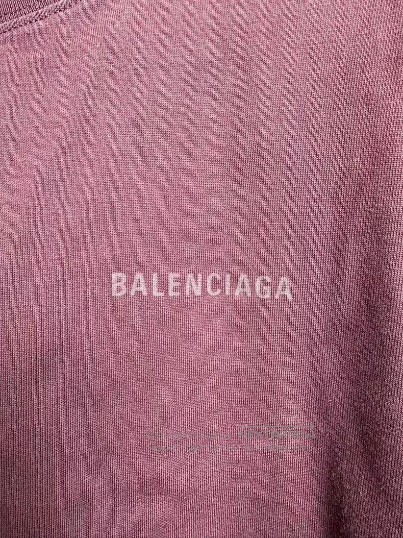 Balenciaga Balenciaga Burgundy Front and Back Letter Printed Short Sl Size US M / EU 48-50 / 2 - 6 Thumbnail