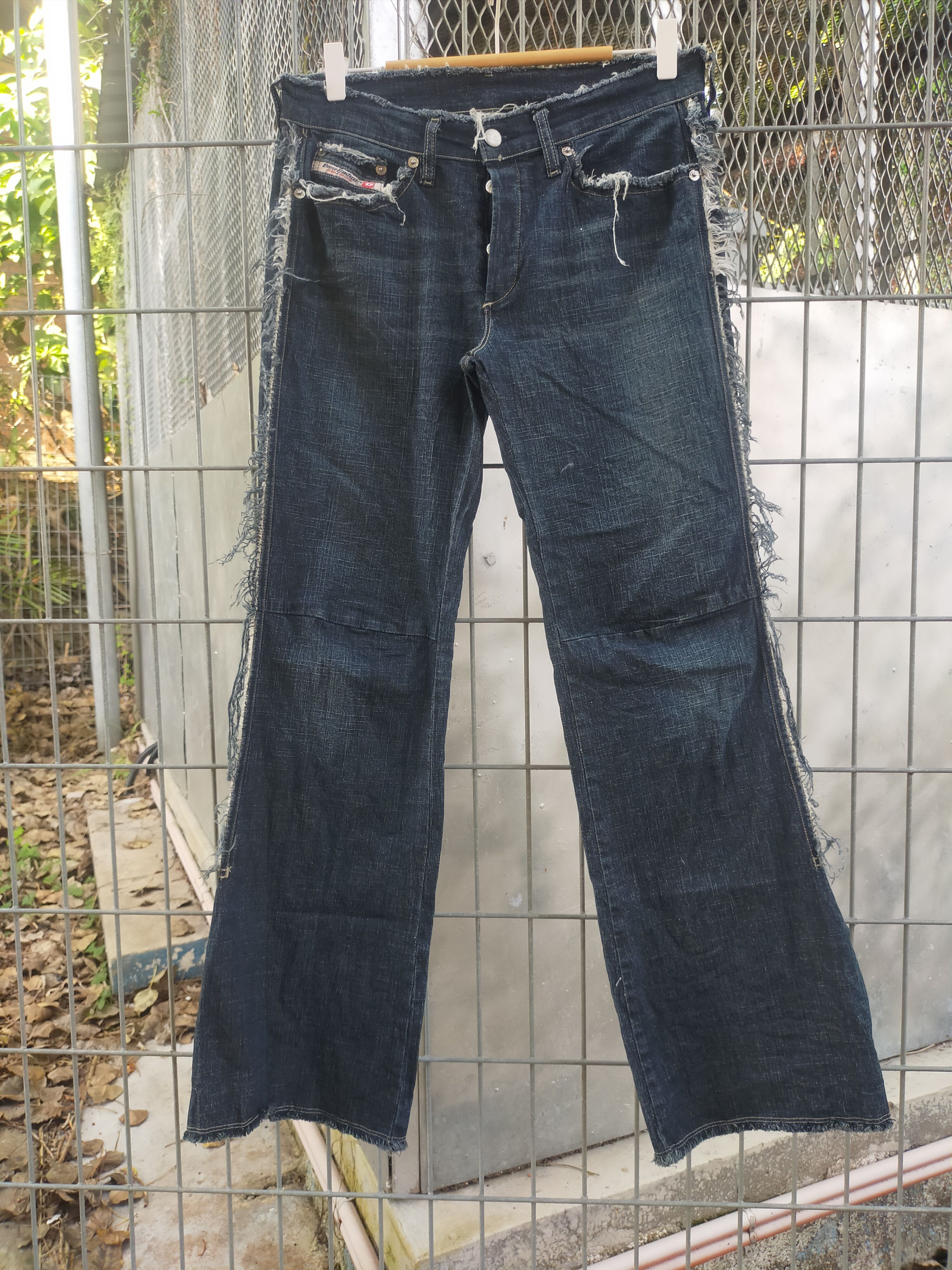 Vintage Diesel Distressed Flared Patchwork Jeans