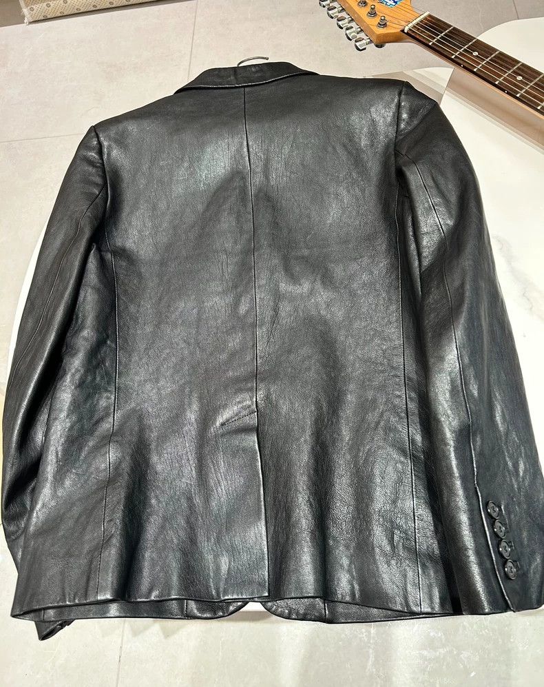 Yves Saint Laurent Saint Laurent 13ss Black Lamb Skin Lapel Black Suit 2502-N Size 50R - 3 Thumbnail