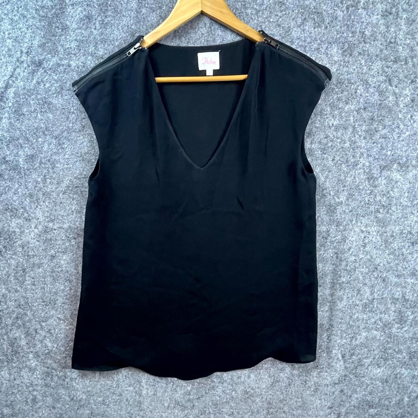 Parker Parker Top Women Small Black 100% Silk Base Layer Minimalist Size S / US 4 / IT 40 - 1 Thumbnail
