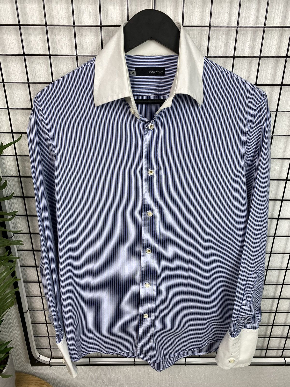 Dsquared2 Dsquared2 men striped shirt logo 50 size Blue white Size US M / EU 48-50 / 2 - 3 Thumbnail