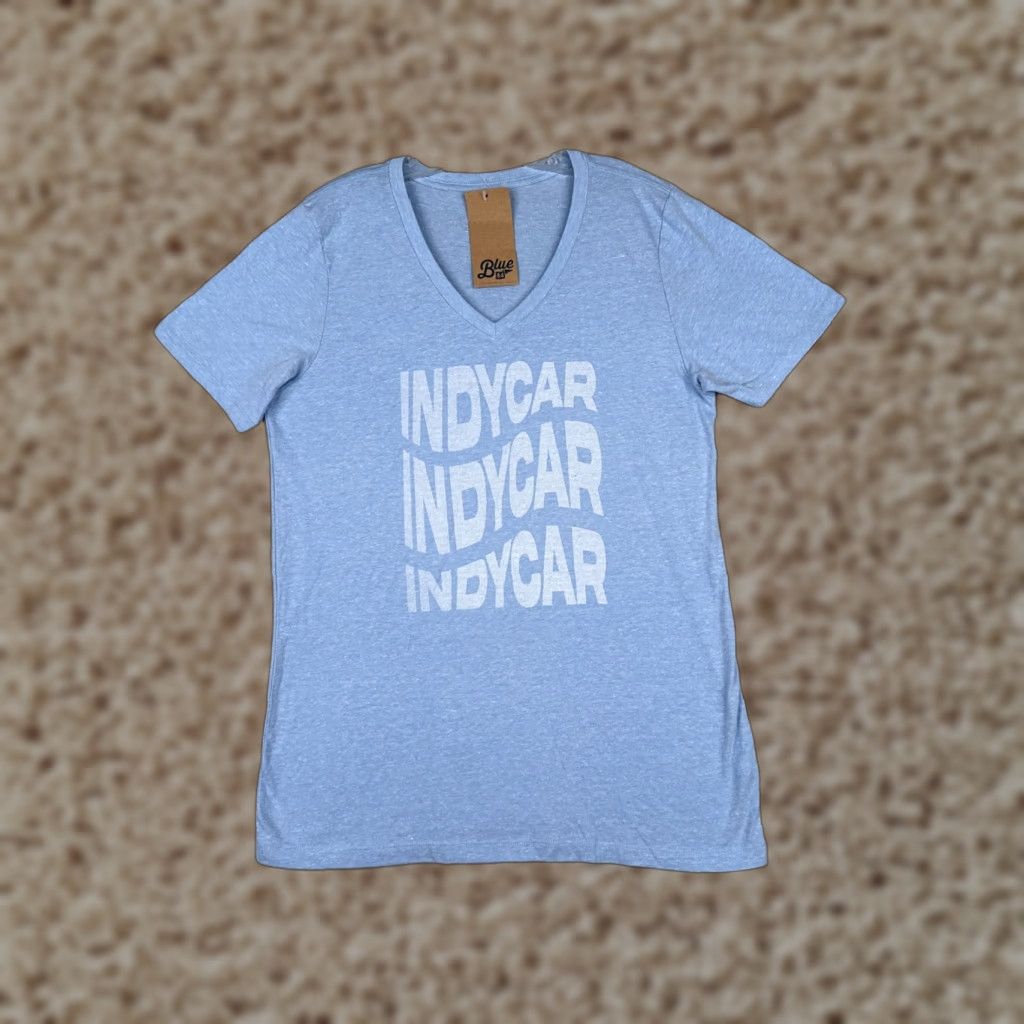 Vintage Indycar Shirt Womens 2XL Blue Racing Short Sleeve V-Neck Tri-Blend T-Shirt Guess? Size XXL / US 16-18 / IT 52-54 - 1 Thumbnail