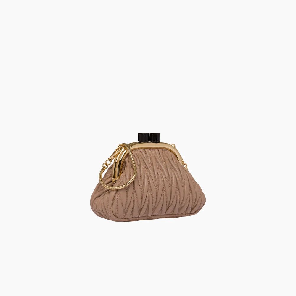 Miu Miu o1la1rc1a0925 Size: OS / Belle Nappa Mini-Bag in Beige Size ONE SIZE - 4 Thumbnail