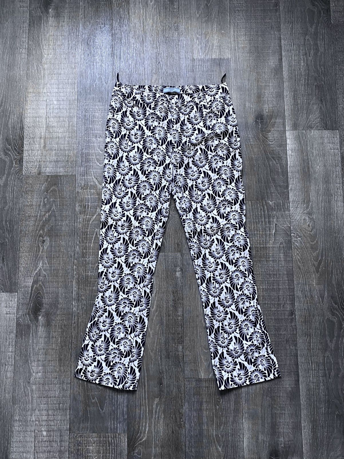 Prada Womens Prada 2016 Full Printed Floral Print Stretch Trousers Size 27" / US 4 / IT 40 - 2 Thumbnail
