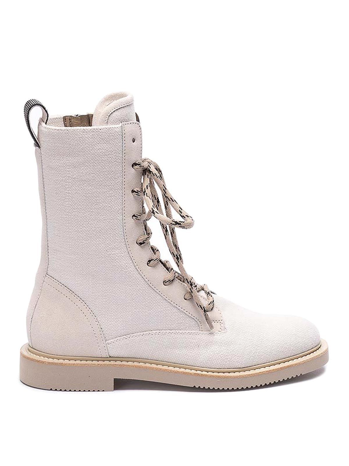 o1y0725 Ankle Boots in Sand/Pink