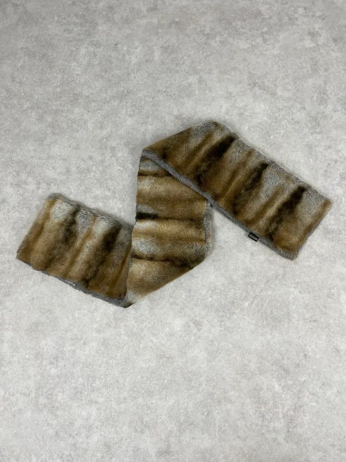 Just Cavalli 2000s Cavalli Brown & Beige Fur Scarf Size ONE SIZE - 6 Thumbnail