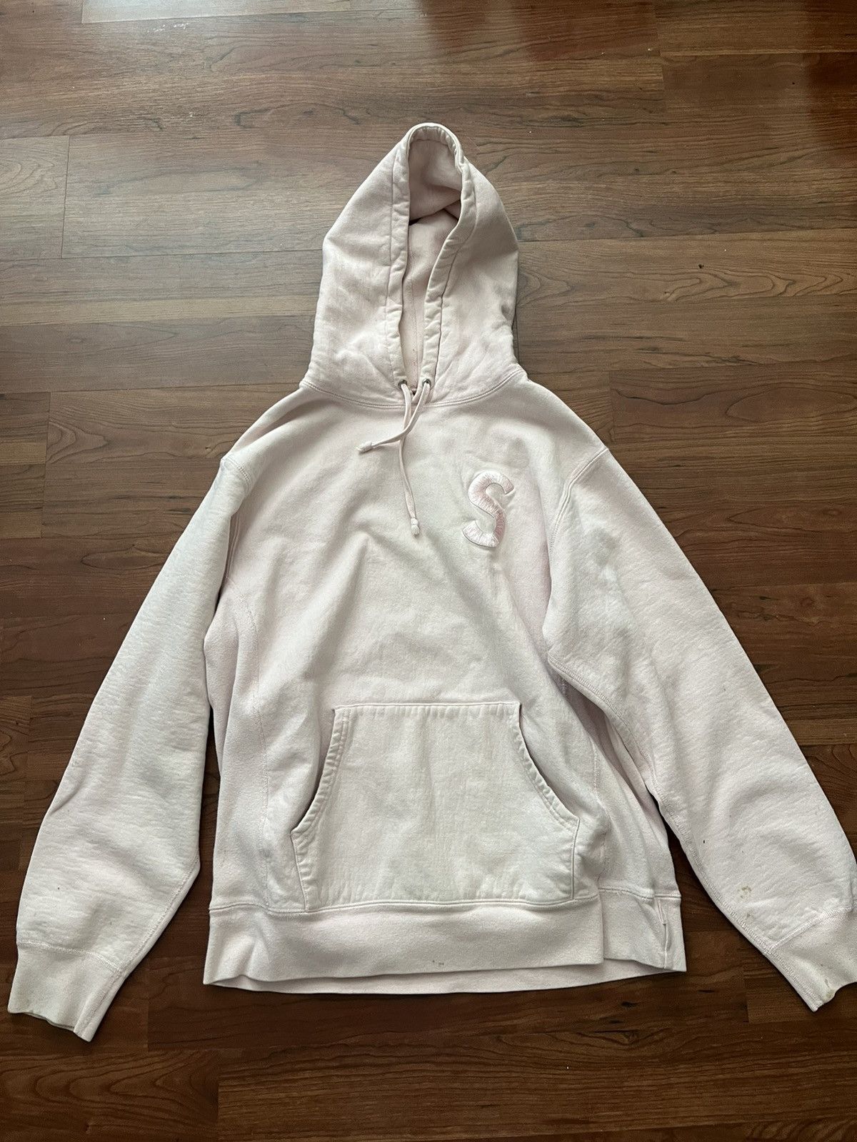 Supreme Used Pale Pink Supreme Tonal S Logo Hoodie Size XL | Grailed
