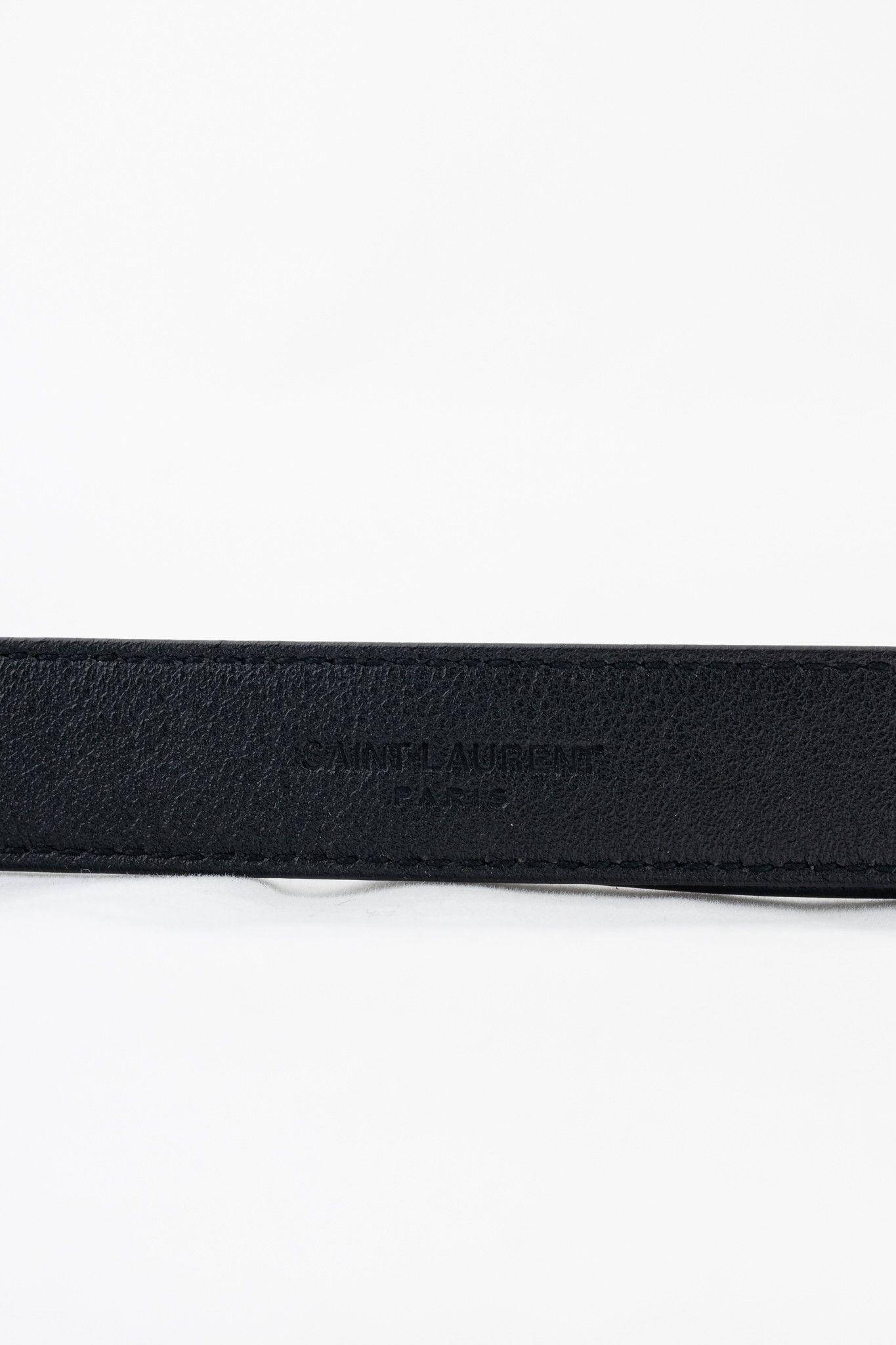 Saint Laurent Paris Saint Laurent Black Leather Skinny Belt Size ONE SIZE - 5 Thumbnail