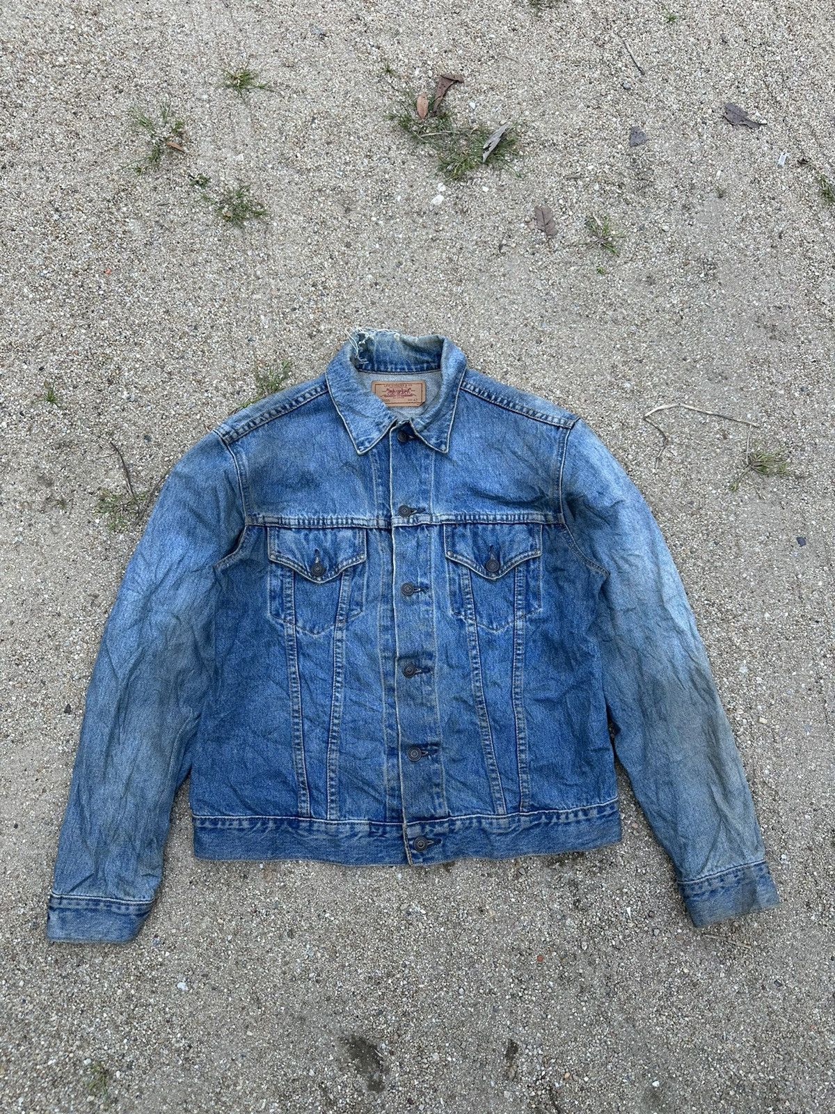 Levi's × Vintage Vintage 90s Levis Denim Tracker Jacket Size US L / EU 52-54 / 3 - 1 Thumbnail