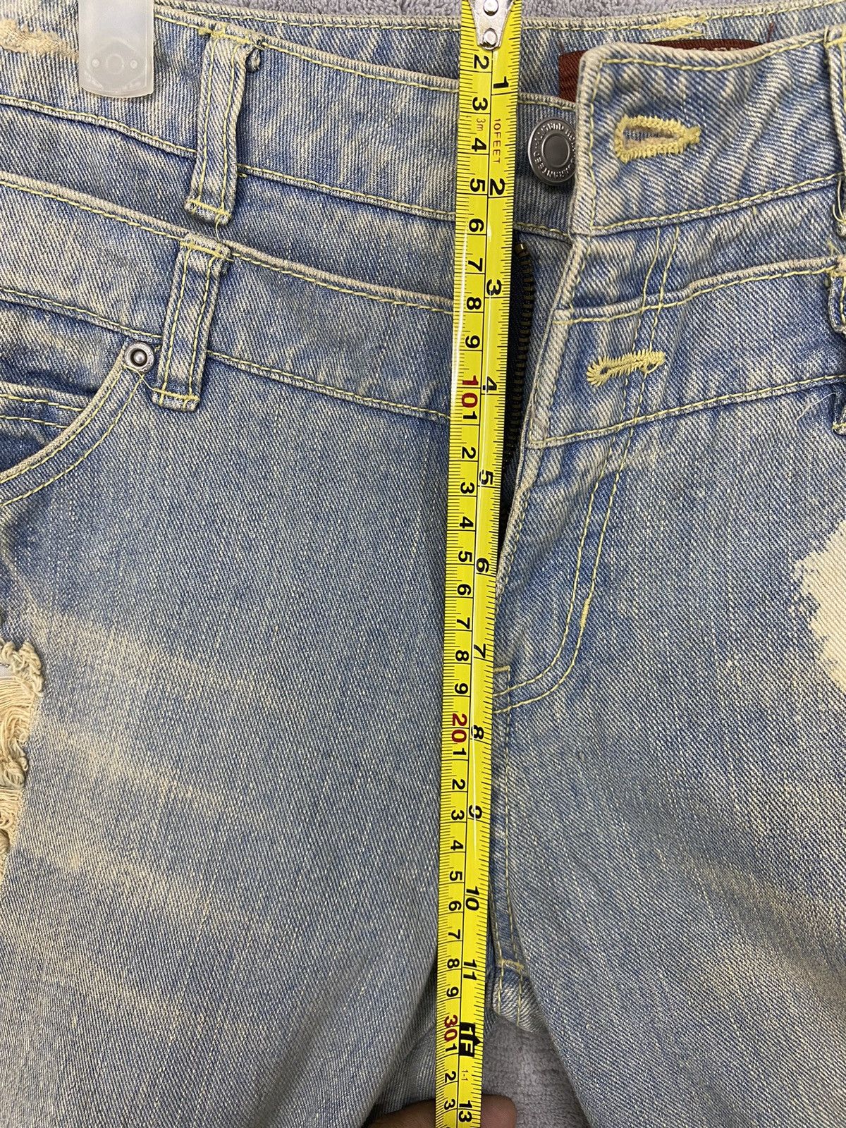 Issey Miyake 🔥(391B08) SKY BOMBER DISTRESSED ACID WASH JEANS‼️ Size US 32 / EU 48 - 15 Thumbnail