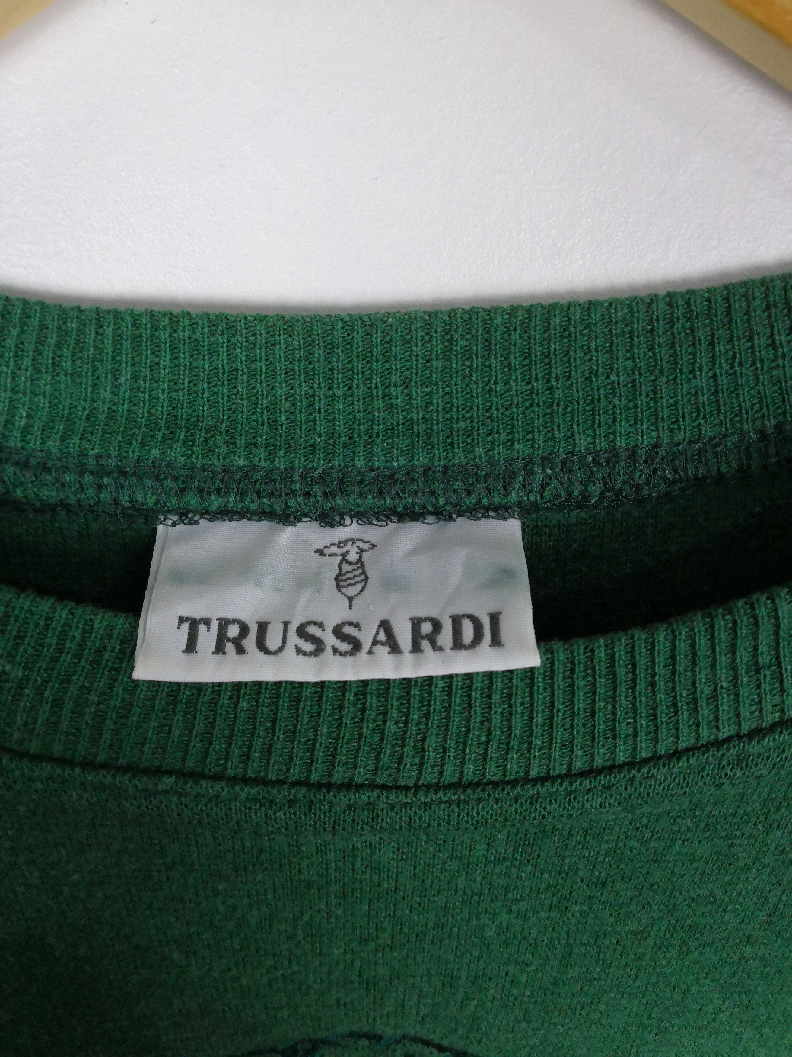 Trussardi Vintage 90s Trussardi Sweatshirt Crop Top Sweater Big Logo Size US L / EU 52-54 / 3 - 4 Thumbnail