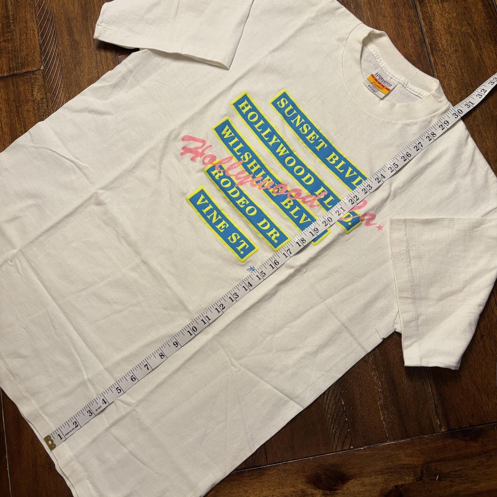 Vintage Vtg Hazelwood Hollywood Blvd Shirt Mens XL White Street USA Size US XL / EU 56 / 4 - 8 Thumbnail