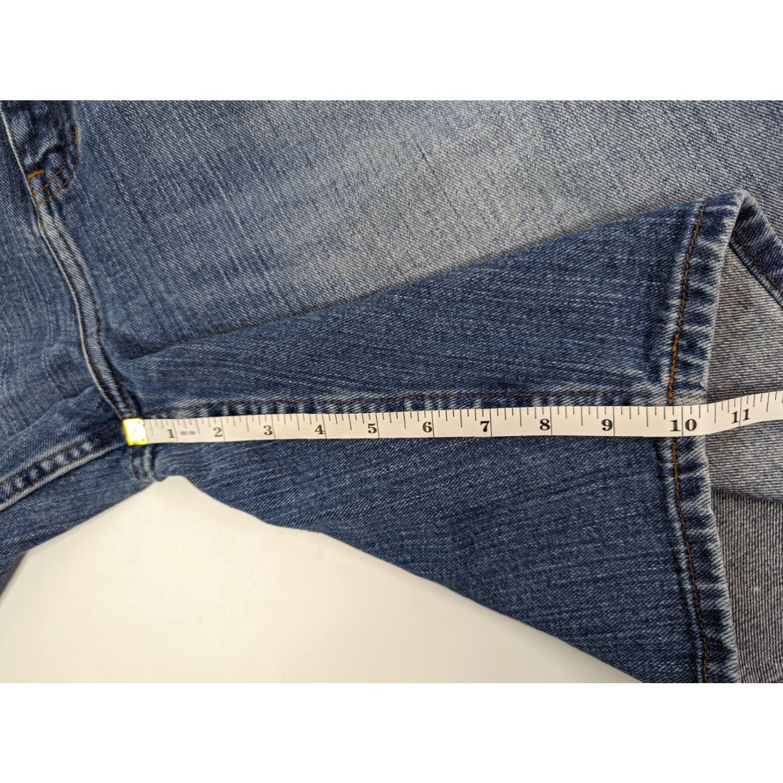 Vintage Foundry Mens Denim Shorts Blue 48 Cotton Straight Flat Front Pockets Logo Embroidered Button Casual Vintage No Size US 32 / EU 48 - 4 Thumbnail