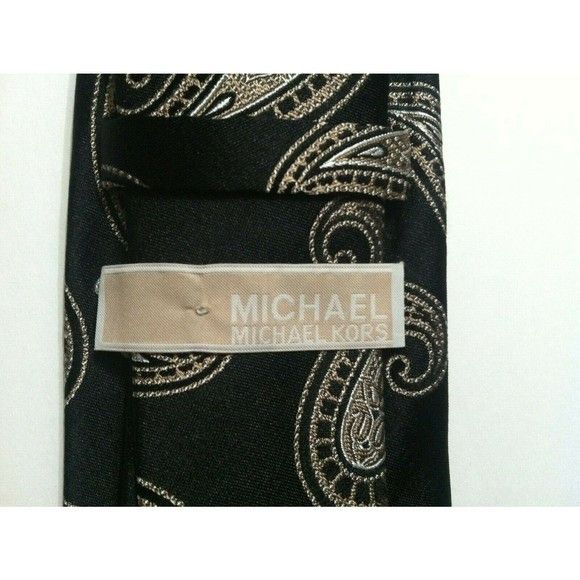 Michael Kors MICHAEL KORS MENS NEW BLACK 100%SILK TIE WIDTH:3 1/4" Size ONE SIZE - 2 Thumbnail