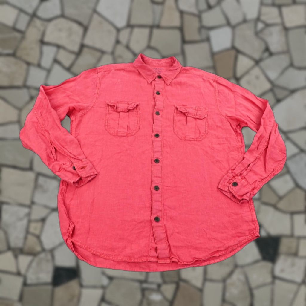 Lucky Brand Lucky Brand Men’s Pink Linen Button-Up Shirt Long Sleeve Regular Size Large Breathable Casual Size US L / EU 52-54 / 3 - 1 Thumbnail