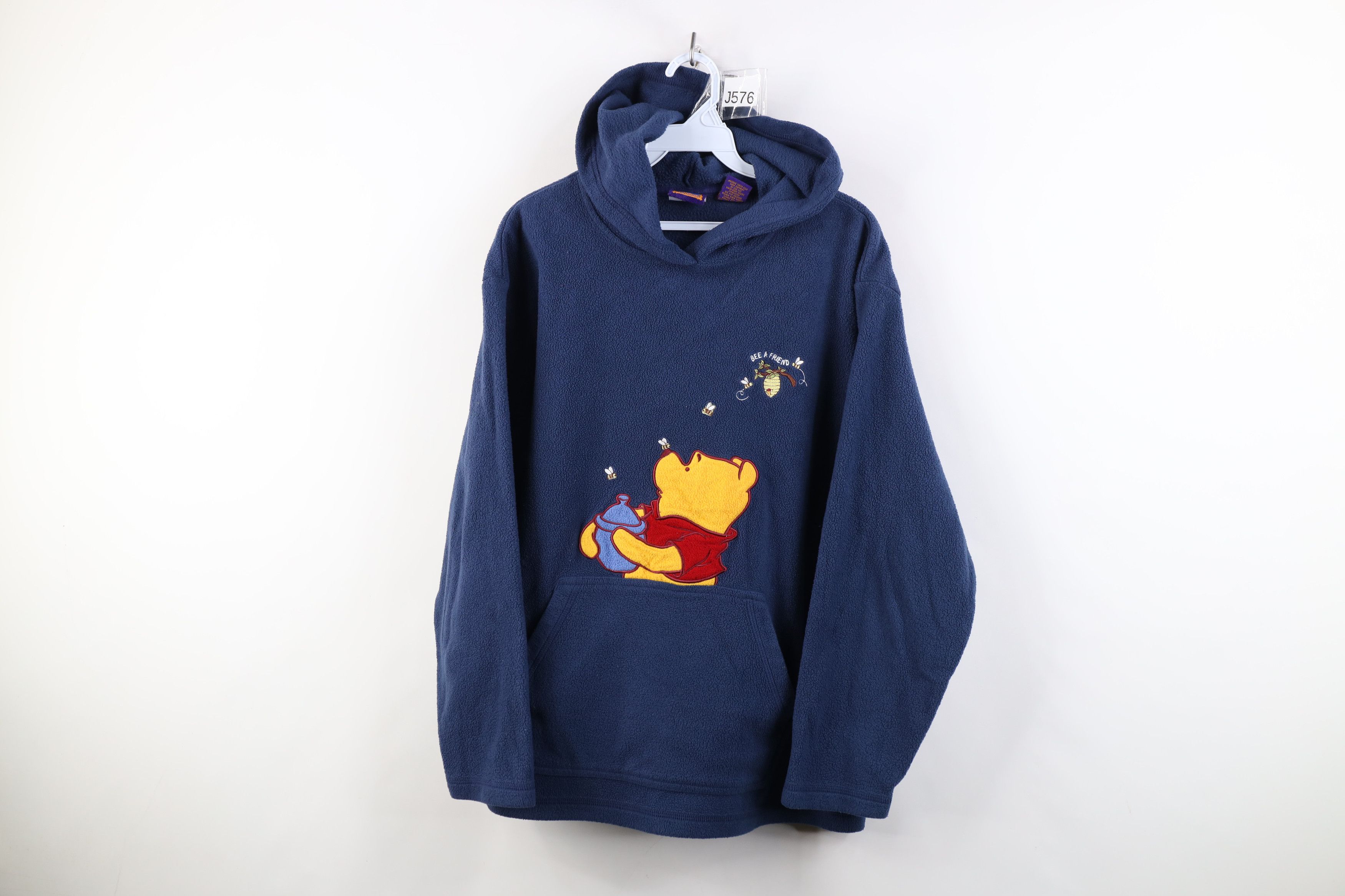 Disney Vintage 90s Disney Winnie the Pooh Fleece Hoodie Sweatshirt Size L / US 10 / IT 46 - 1 Thumbnail