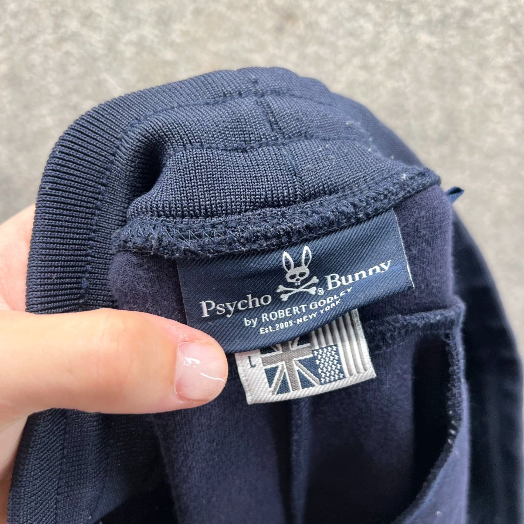 Psycho Bunny Psycho Bunny Pants Mens Large Navy Cotton Blend Joggers Sweatpants Logo Stripes Size US 33 - 4 Thumbnail