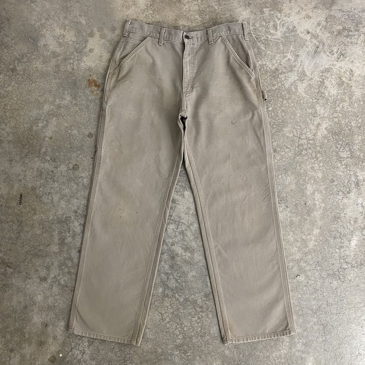 Carhartt × Vintage Vintage Carhartt Desert Grey Carpenter Workwear Pants Size US 33 - 3 Thumbnail