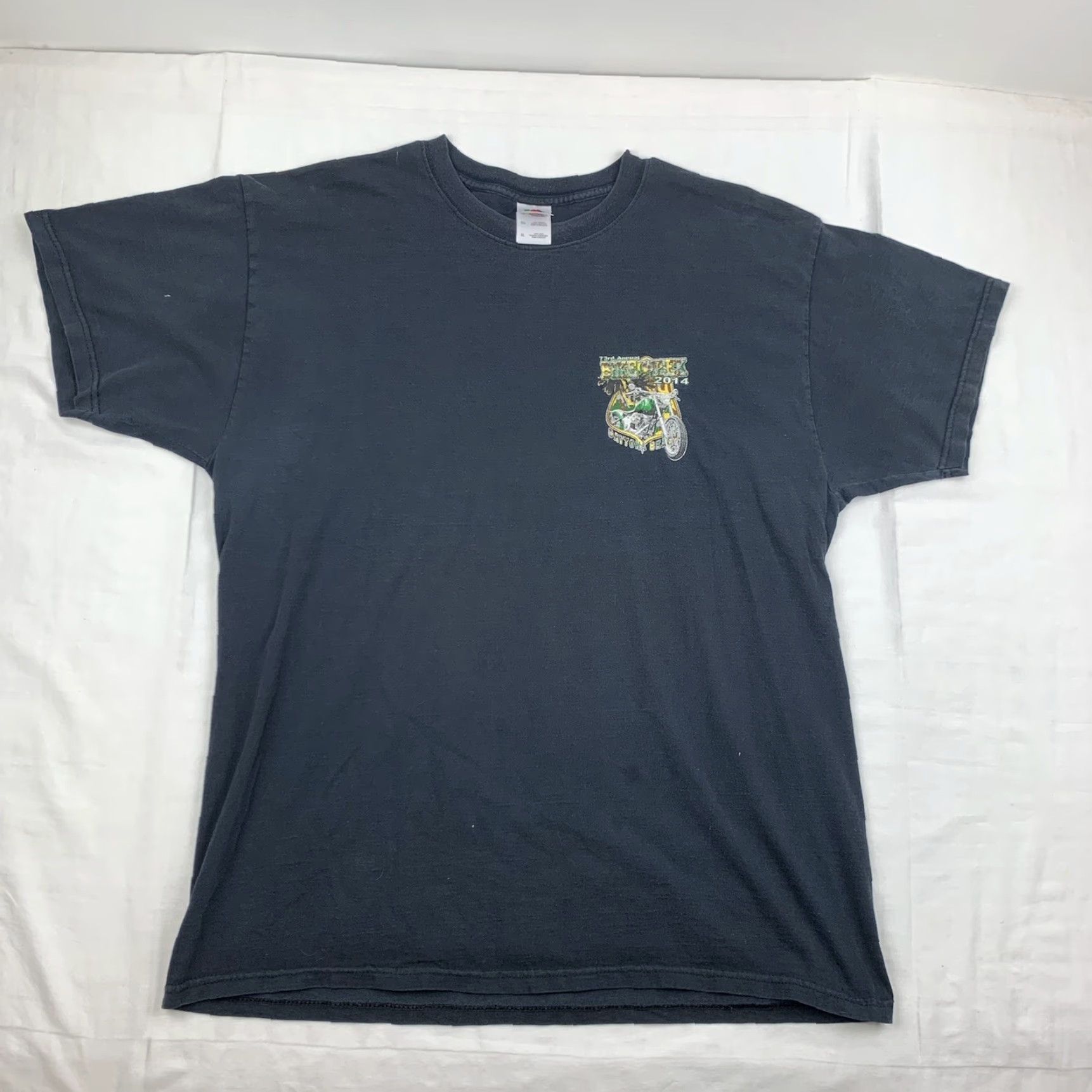 Fruit Of The Loom VINTAGE Daytona Beach Bike Week T Shirt Adult XL Black 2014 Motorcycle Rally Biker USA Shirt Mens XL Black Motorcycle USA 2014 Bike Week T Shirt Size US XL / EU 56 / 4 - 3 Thumbnail
