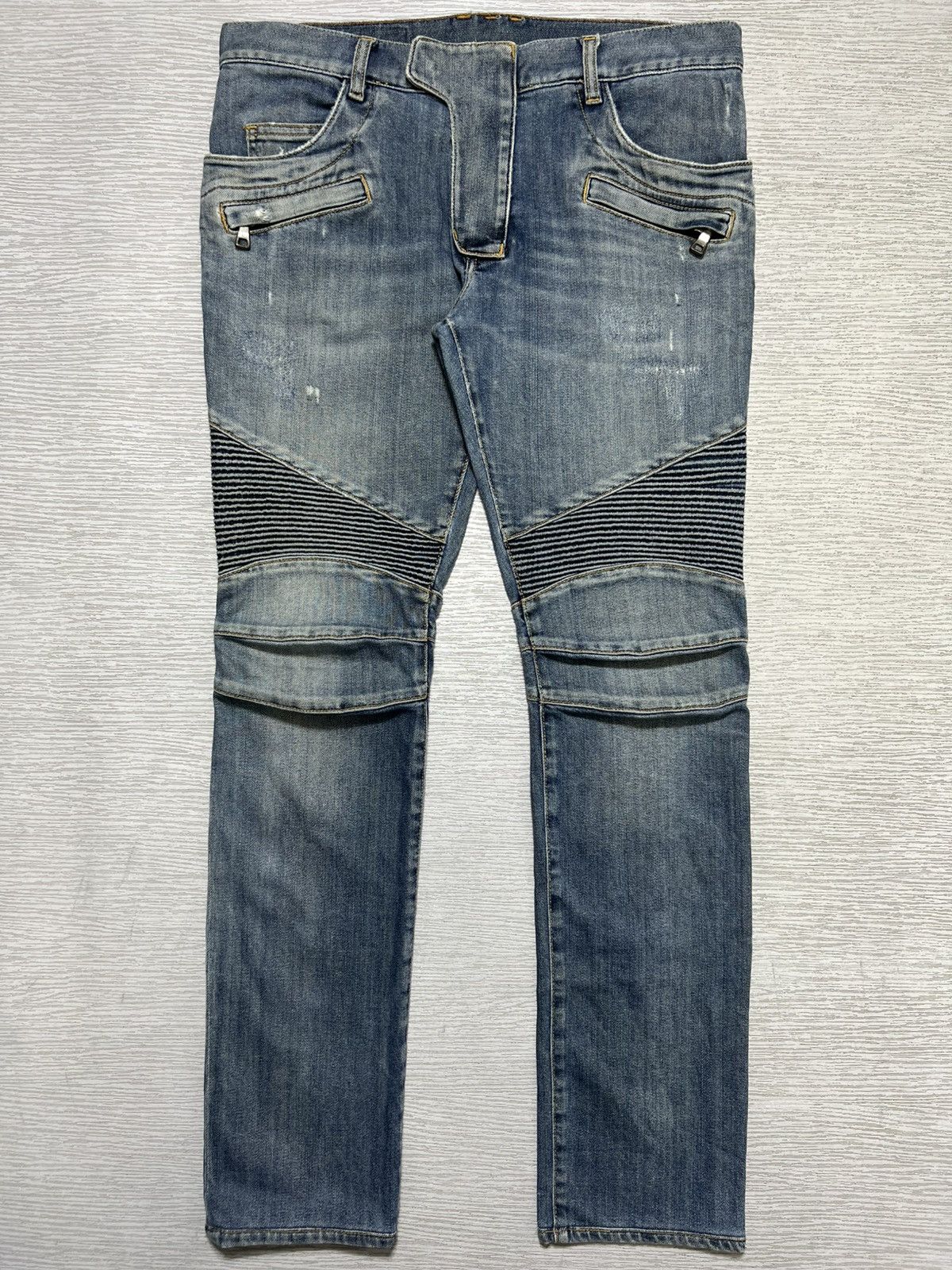 Balmain Balmain - Christophe Decarnin - Washed Biker Jeans Size US 32 / EU 48 - 1 Thumbnail