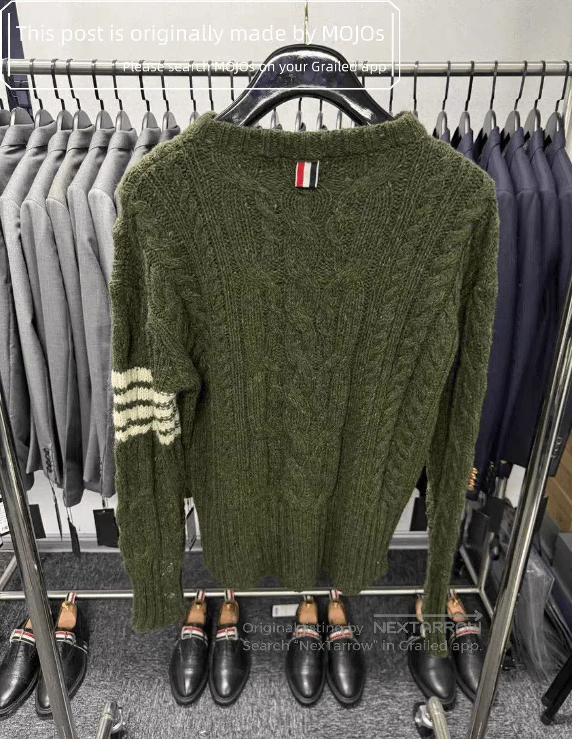 Thom Browne Sz 1 Thom Browne Mohair Blend Green Four Stripes Knitwear. Size US S / EU 44-46 / 1 - 2 Thumbnail