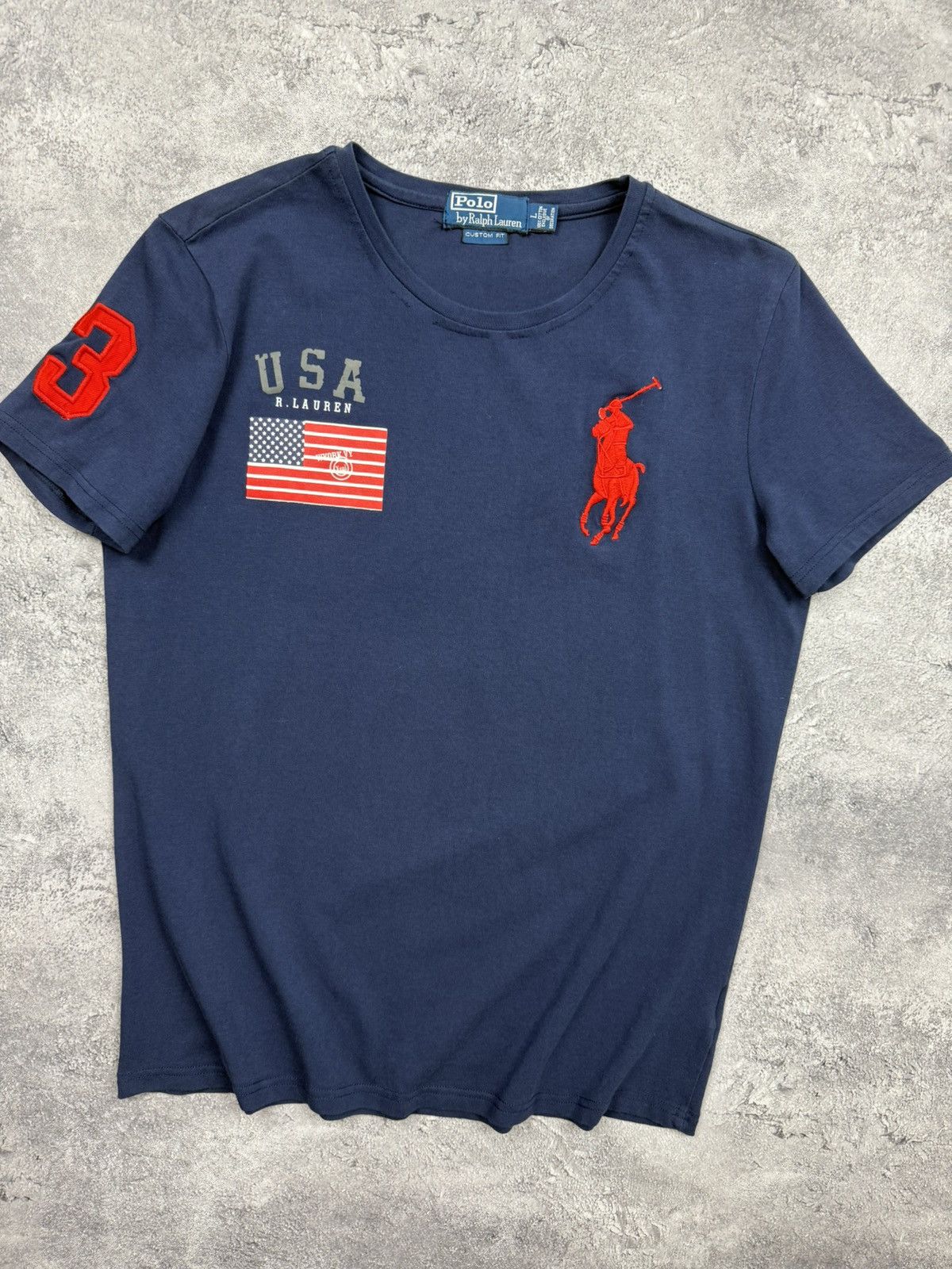 Polo Ralph Lauren Polo Ralph Lauren USA Flag #3 Big Pony T-Shirt Hype Y2K Size US L / EU 52-54 / 3 - 6 Thumbnail