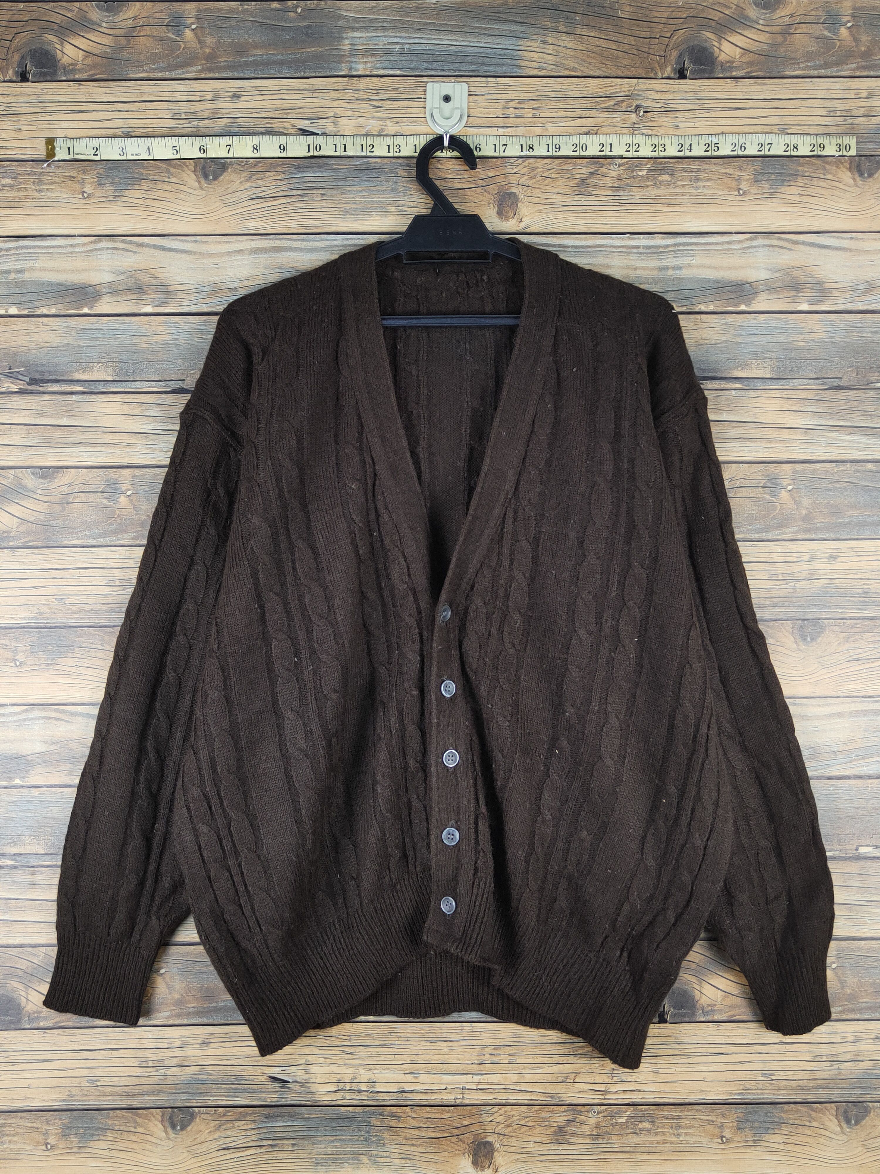 Vintage Japanese Brand Dark Brown knitwear Cardigan #W1352 Size US L / EU 52-54 / 3 - 1 Thumbnail