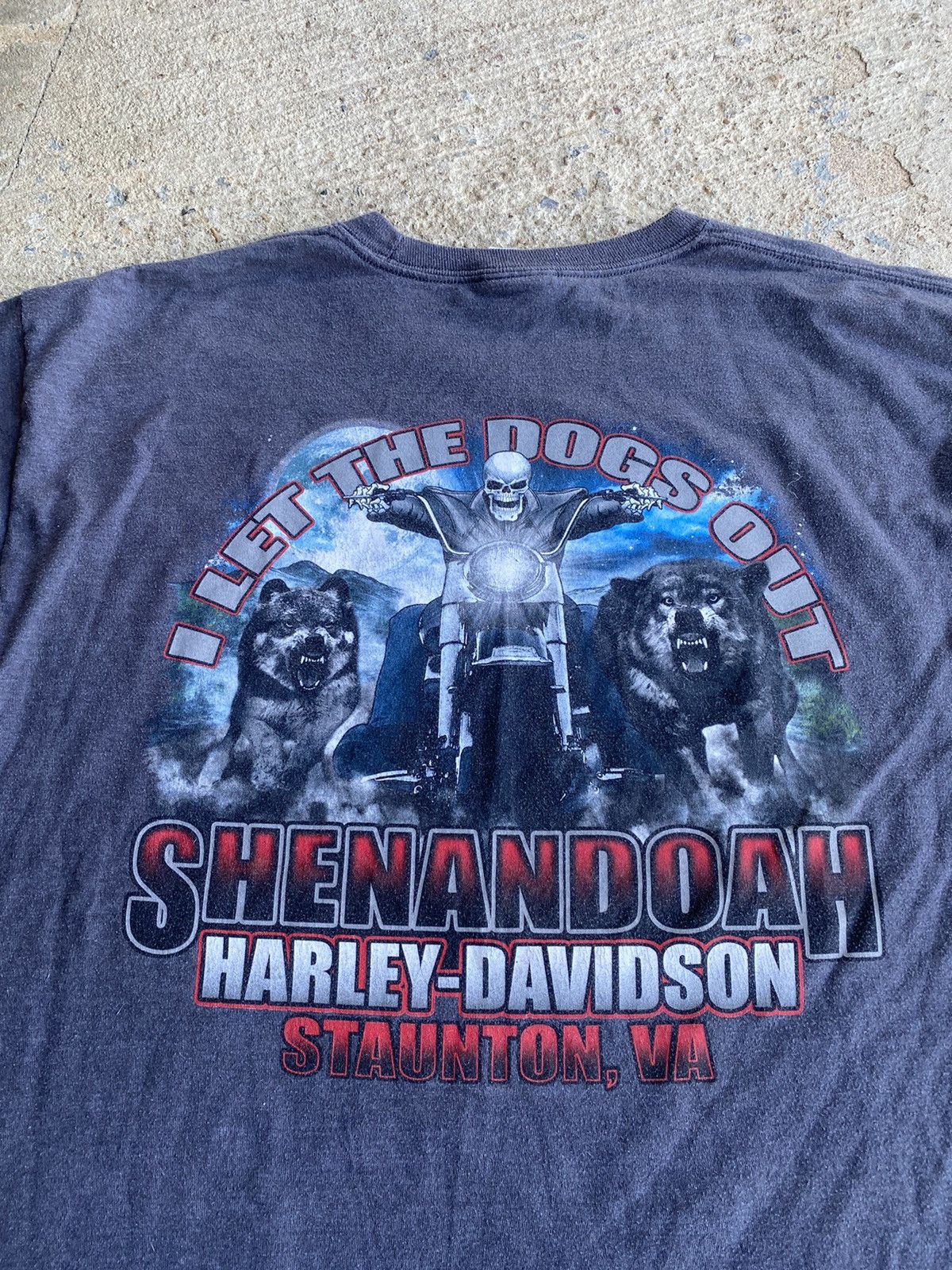 Harley Davidson × Vintage Vintage Y2K Harley Davidson Double Sided Skull Dog Shirt Size US XL / EU 56 / 4 - 2 Thumbnail