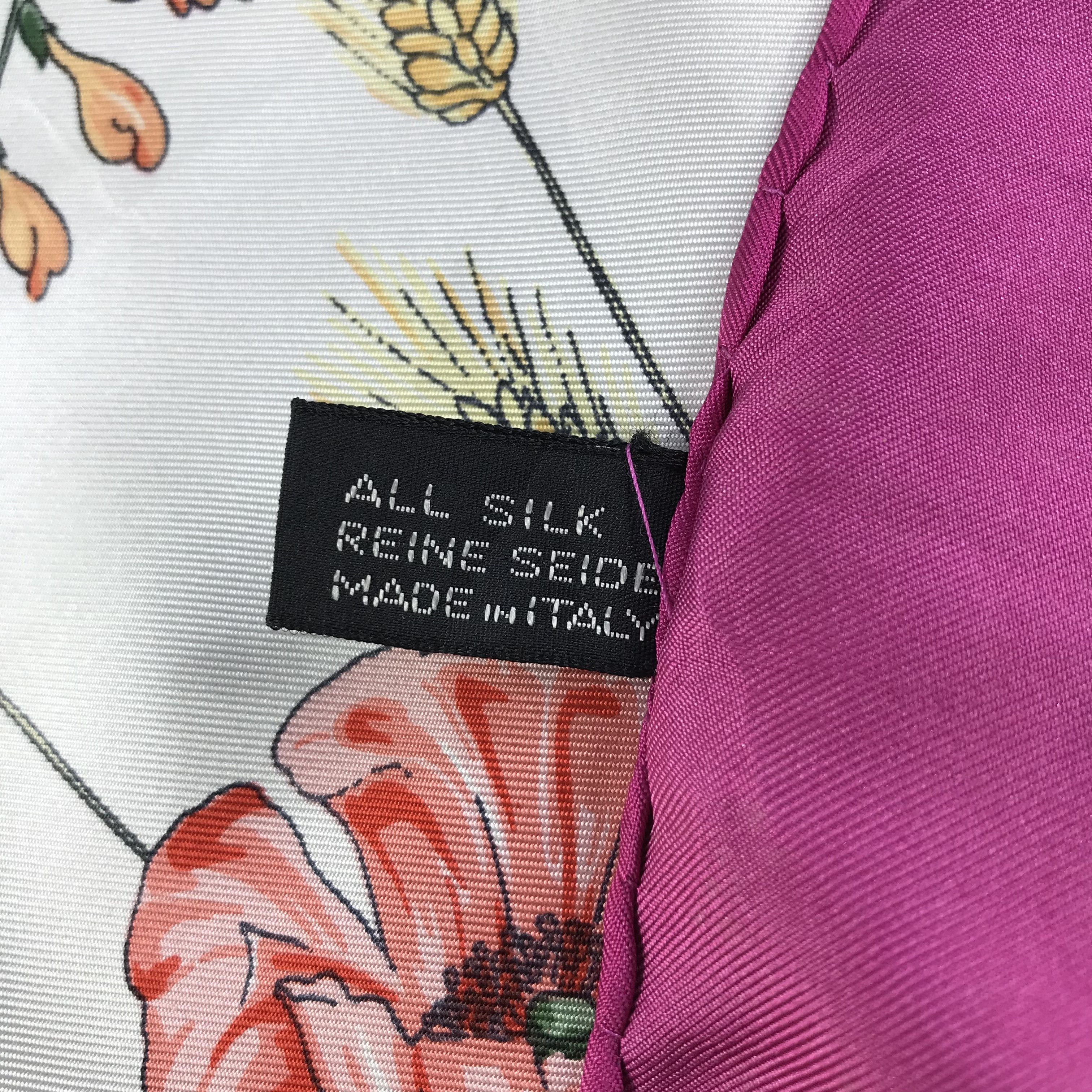 Vintage Franca Lariana Floral Silk Scarf M111 Size ONE SIZE - 8 Thumbnail