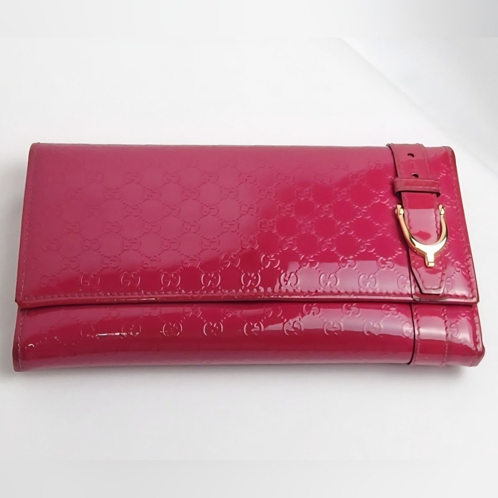 Gucci Gucci Fuscia Patent Microguccissima Long Wallet Hot Pink Size ONE SIZE - 4 Thumbnail