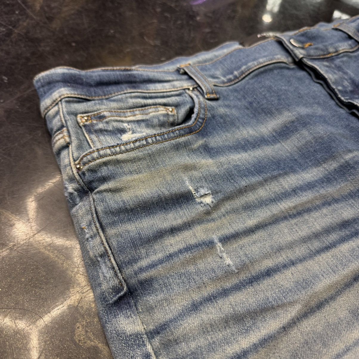 Amiri Amiri Stack Jeans Indigo Size US 38 / EU 54 - 4 Thumbnail