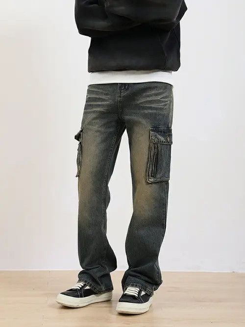 VIBE y2k washed faded grunge utility cargo pants Size US 32 / EU 48 - 5 Thumbnail