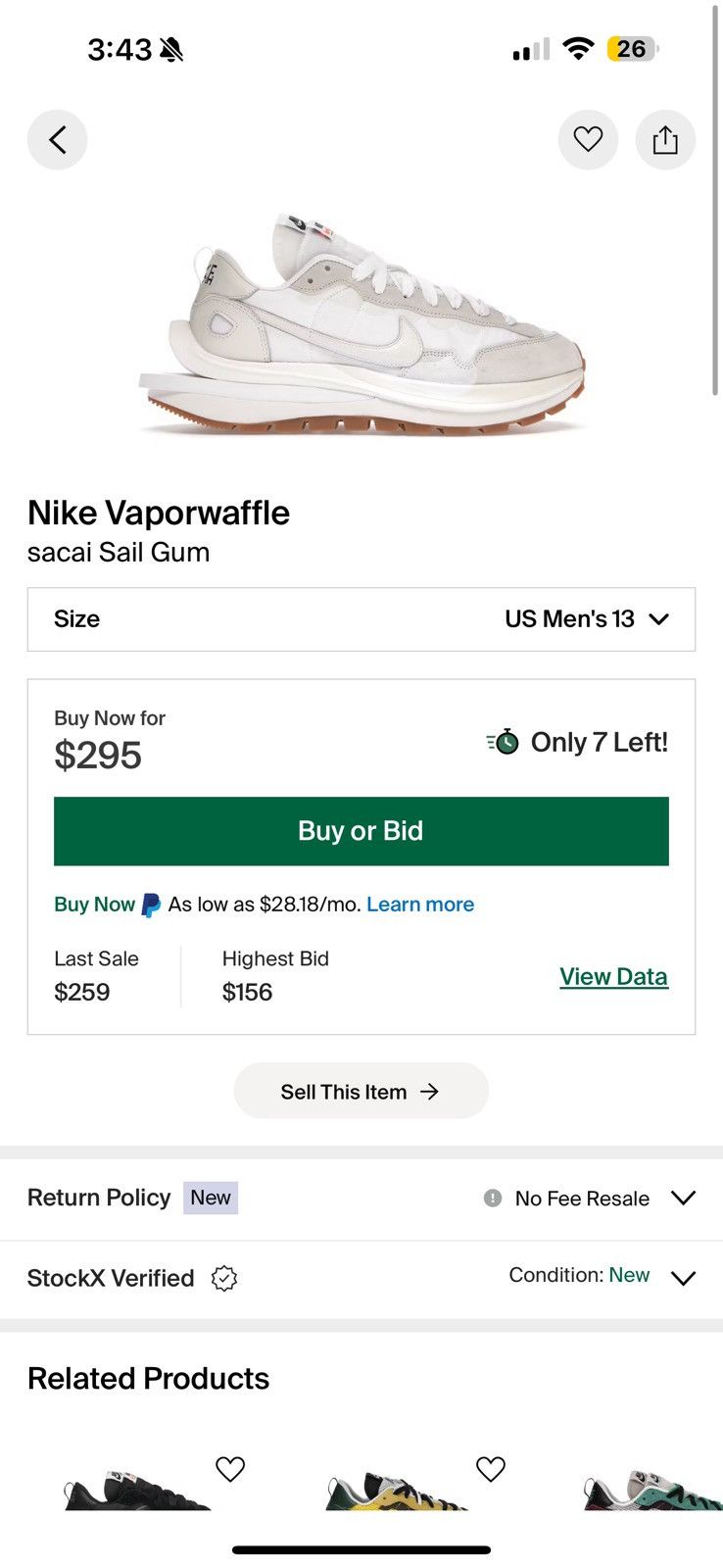 Nike Nike sacai vapor waffle Size US 13 / EU 46 - 6 Thumbnail