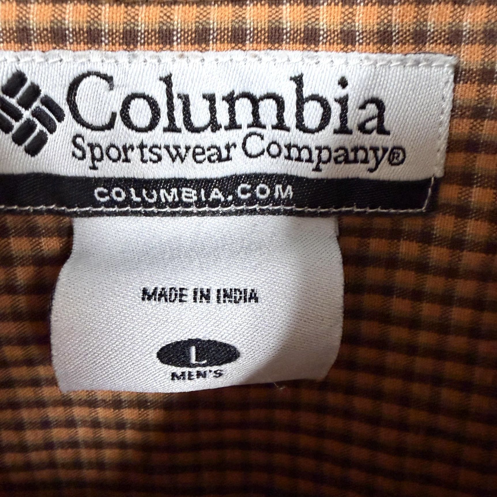 Vintage VTG Columbia Button-Down Shirt Men L Brown Orange Plaid Long Sleeve Size US L / EU 52-54 / 3 - 5 Thumbnail