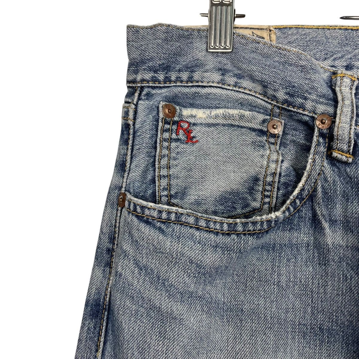 Polo Ralph Lauren Vintage Polo Ralph Lauren Distressed Denim Jeans Size 31" - 14 Thumbnail