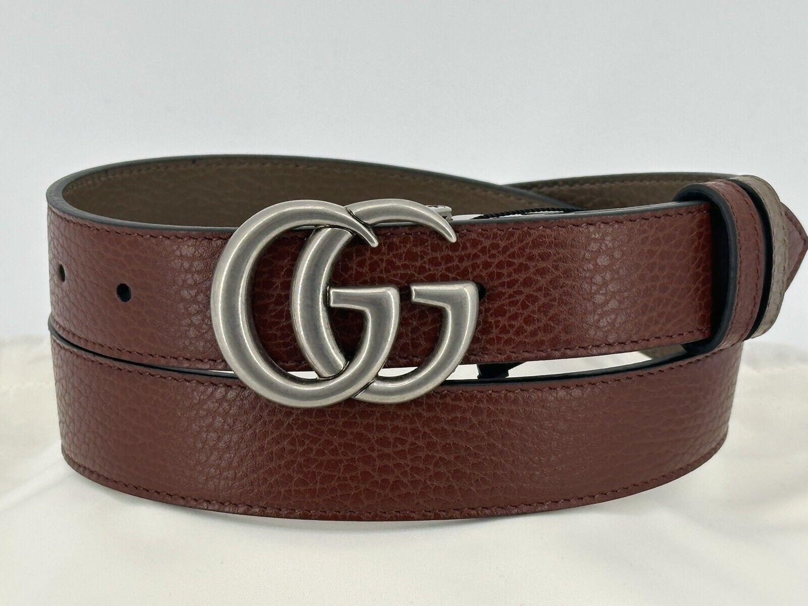 image of New Gucci Belt Size-95Cm in Brown/Grey, Men's