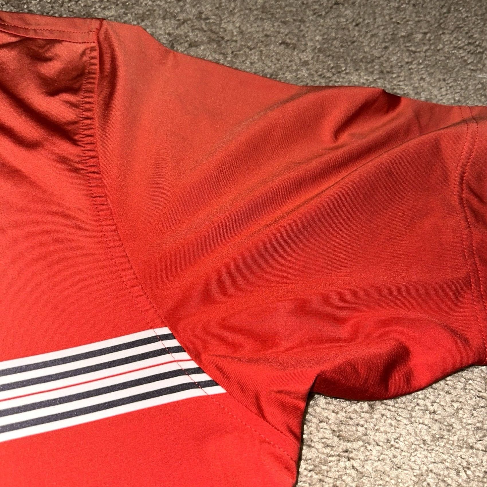 Footjoy FootJoy Mickey Mouse Polo Shirt Mens Medium Golf Breathable Collared Orange Polyester Embroidered Logo Striped Short Sleeve 9 M Size US M / EU 48-50 / 2 - 2 Thumbnail