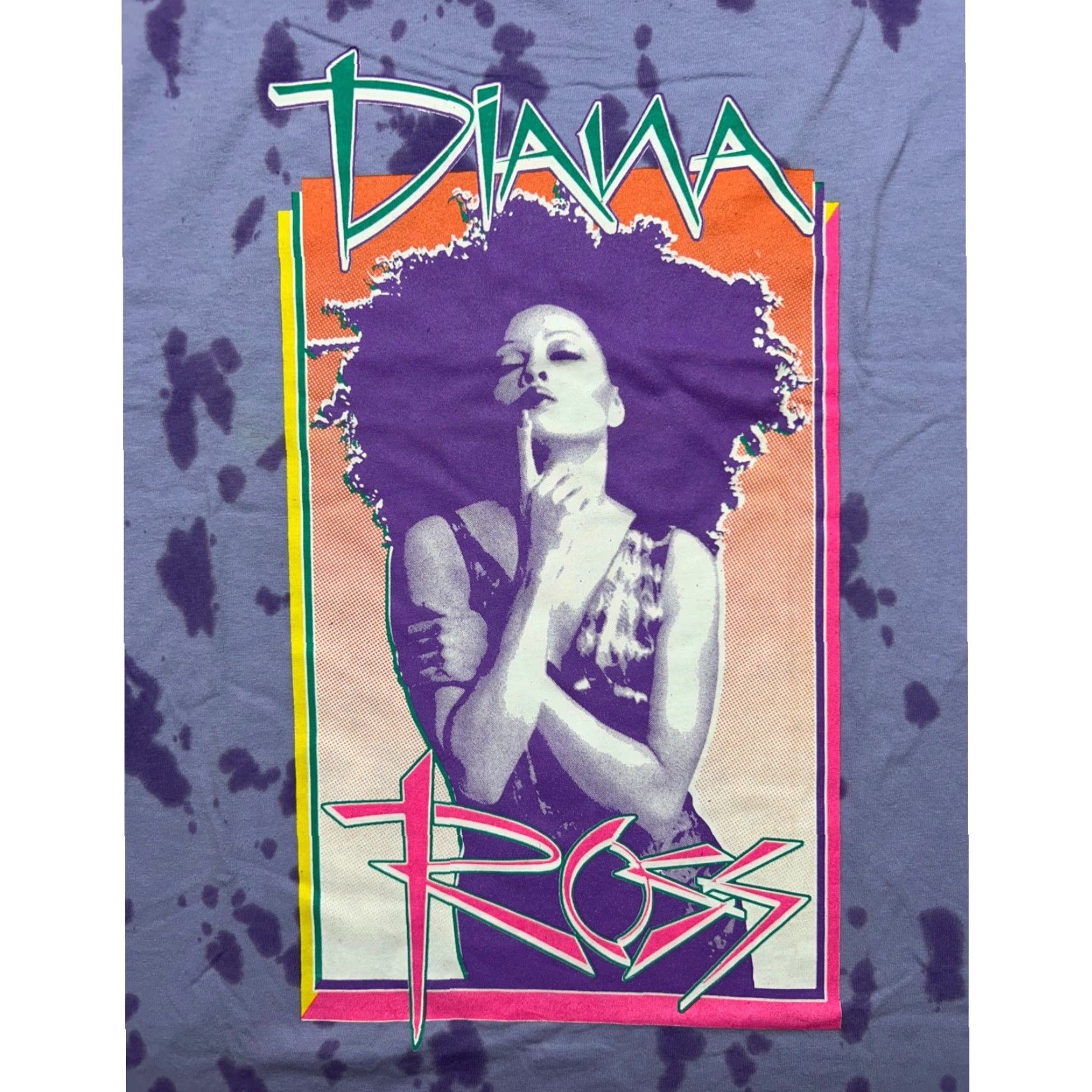 Vintage Diana Ross The Boss Apparel T-Shirt Womens 2X Purple Tie Dye Retro Graphic New Size XXL / US 16-18 / IT 52-54 - 2 Thumbnail