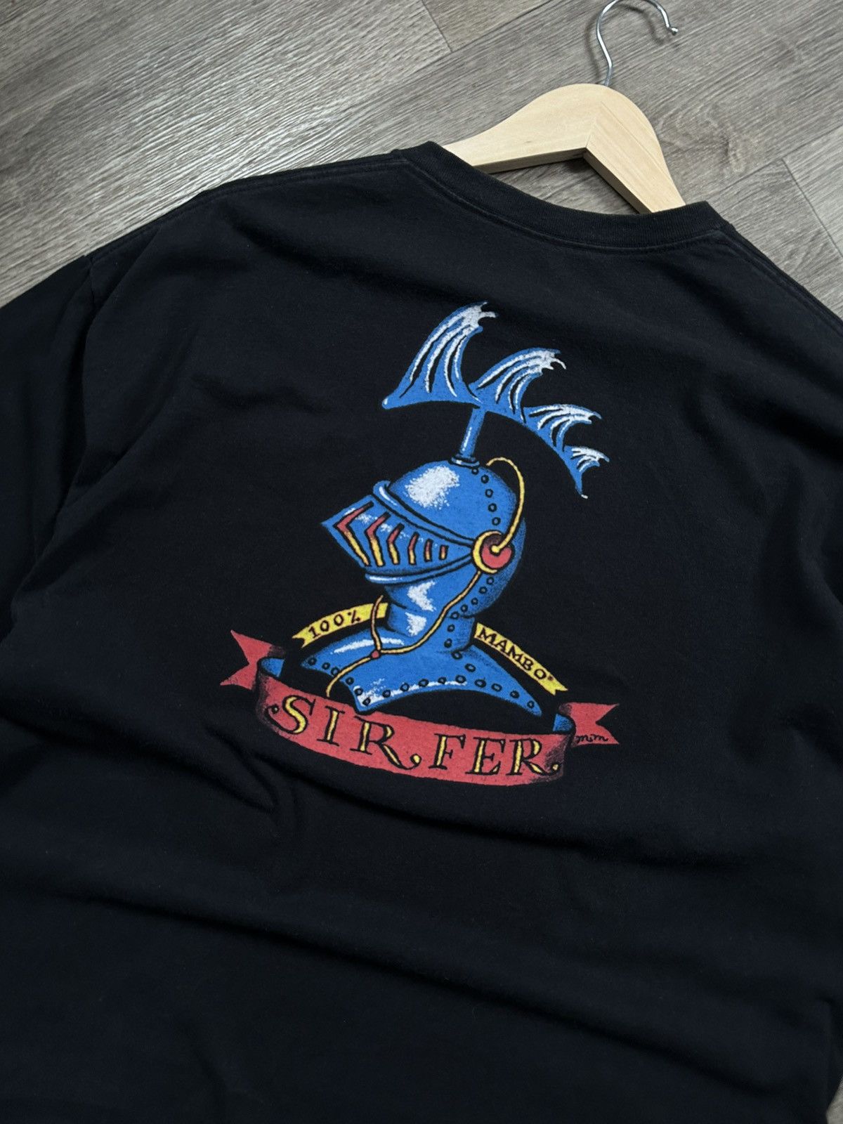 Mambo 🫧 Vintage 1994 MAMBO T-Shirt "SIR FER" Knight Graphic Rare Size US XL / EU 56 / 4 - 8 Thumbnail