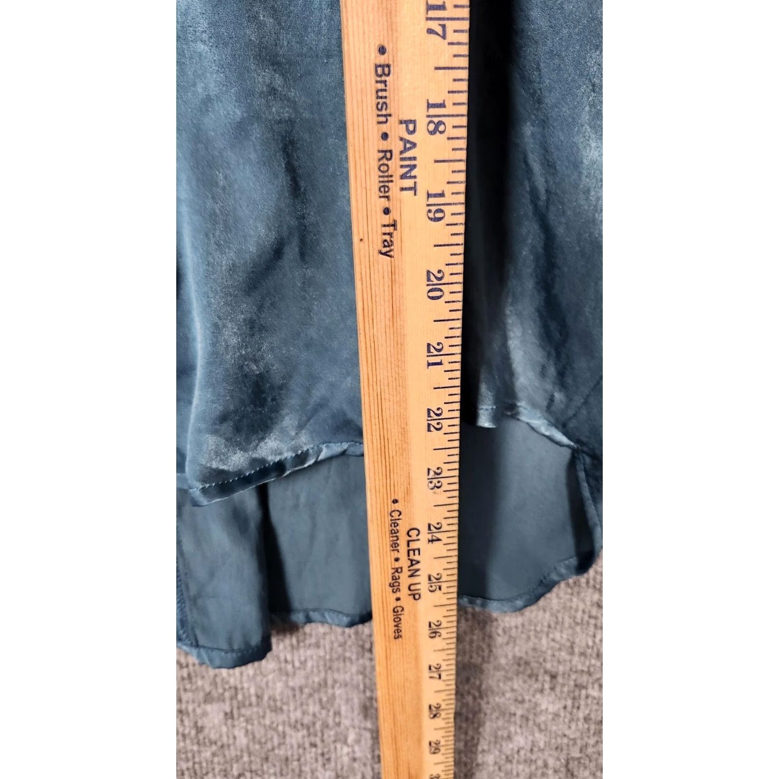 Vintage Andree By Unit Shirt Womens Medium Large Blue Satin High Low Dolman Sleeve Size M / US 6-8 / IT 42-44 - 7 Thumbnail