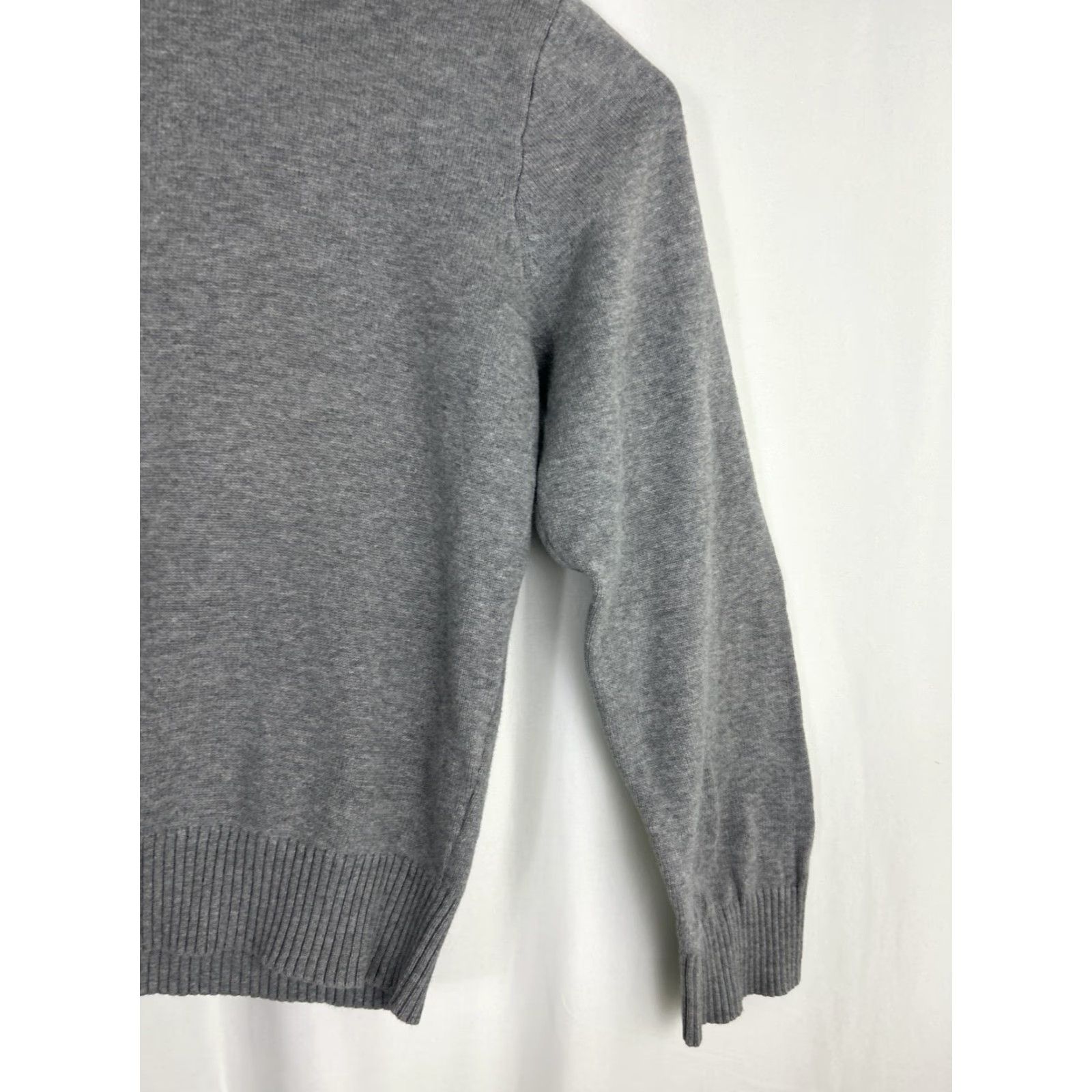 J.Crew J.CREW Mens XL Gray Slim Fit 1/4 Zip Mock Neck Long Sleeve Cotton Sweater Size US XL / EU 56 / 4 - 3 Thumbnail
