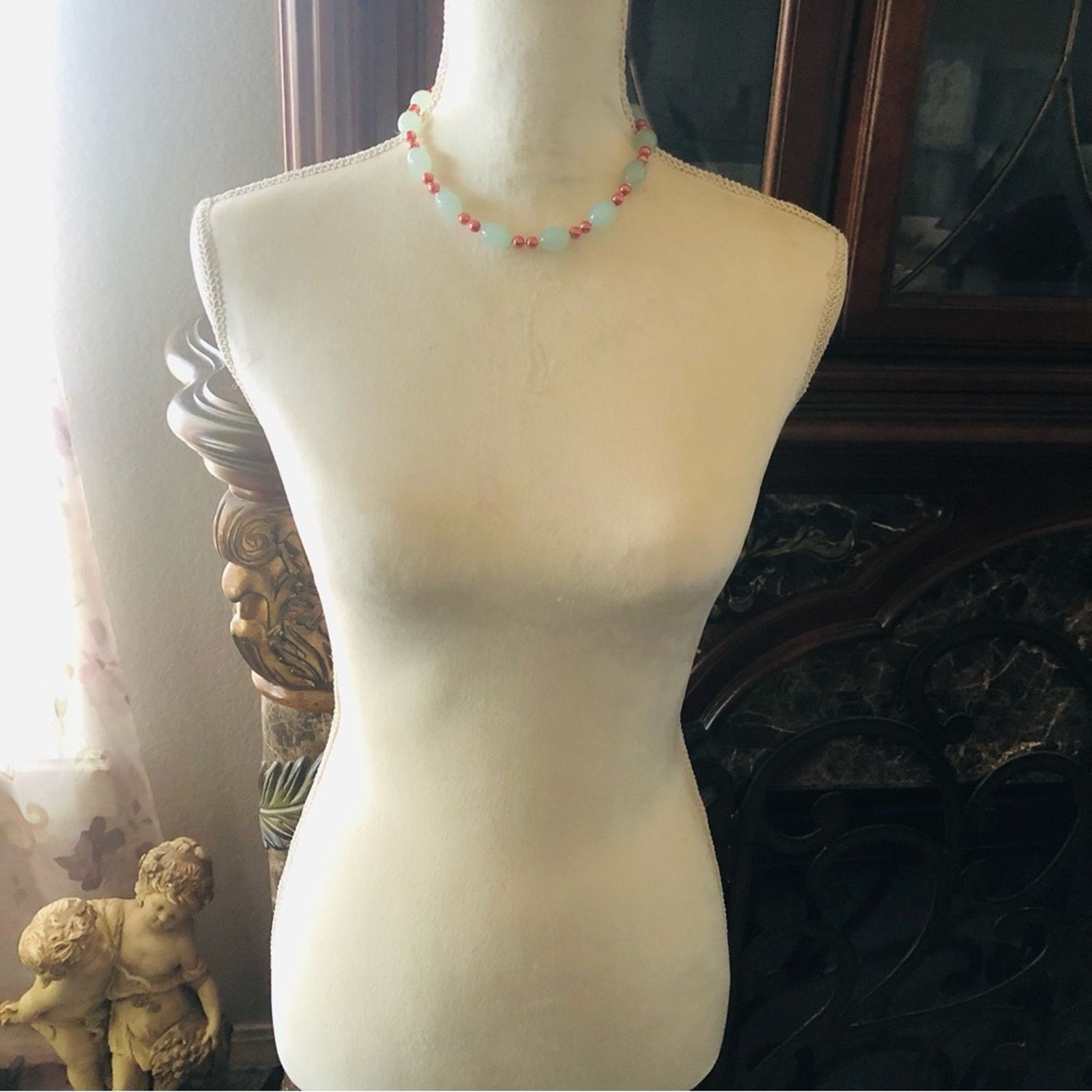 Handmade Handcrafted repurpose barrel opalite Pearl necklace Size ONE SIZE - 6 Thumbnail