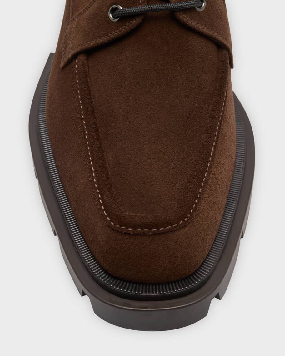 Christian Louboutin o1s1wg111024 Suede Derby Shoes in Brown Size US 12 / EU 45 - 4 Thumbnail