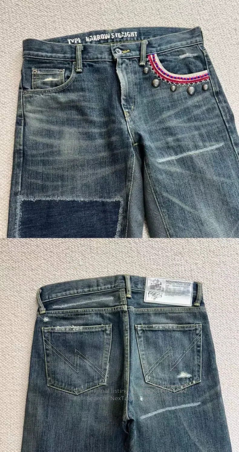 Neighborhood Neighborhood size S Poison 2 King Beaded Vintage Jeans Size US 27 - 6 Thumbnail