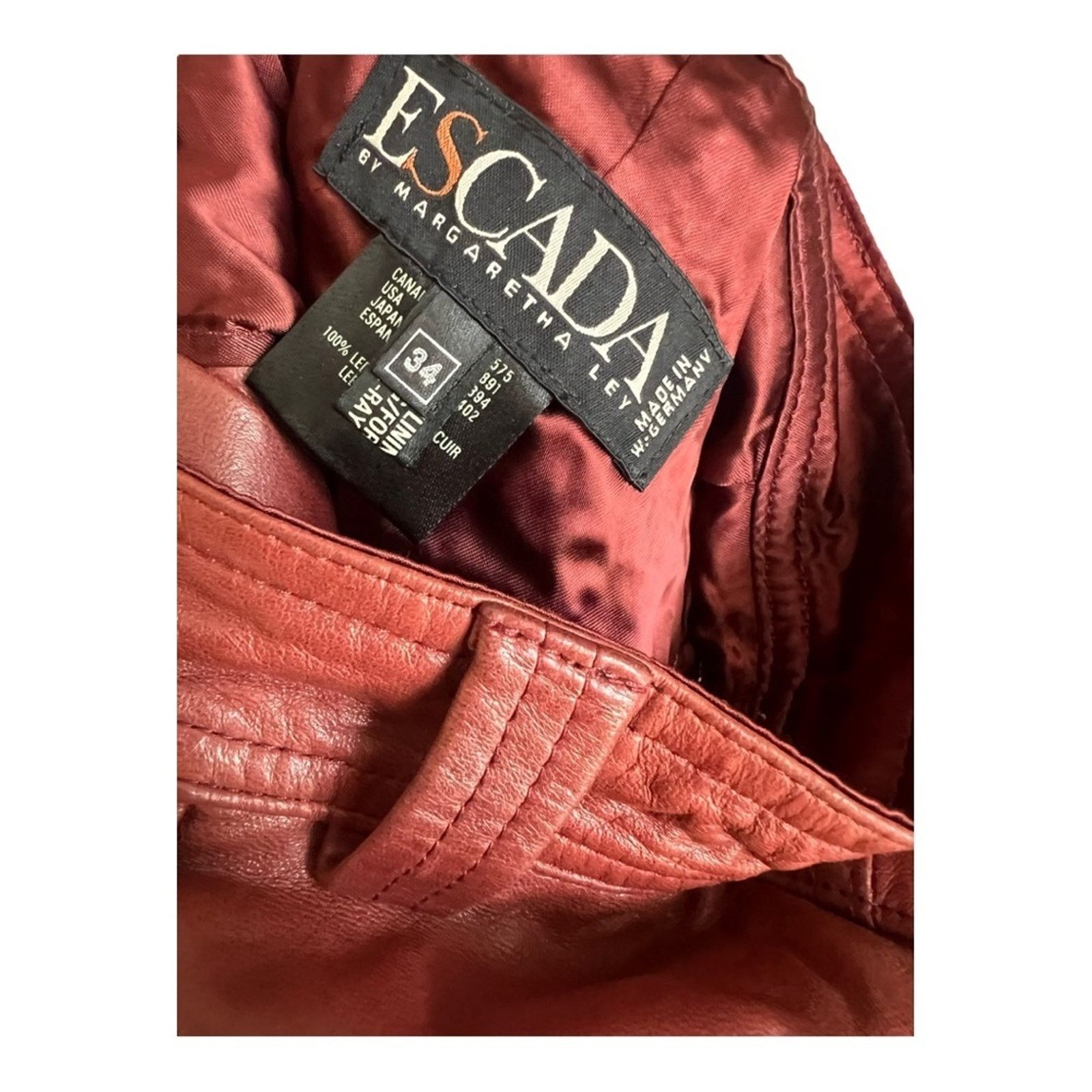 Escada 90s Escada 90s Brown Leather High Waisted Pant Size 34(US S) Size 25" / US 0 / IT 36 - 9 Thumbnail