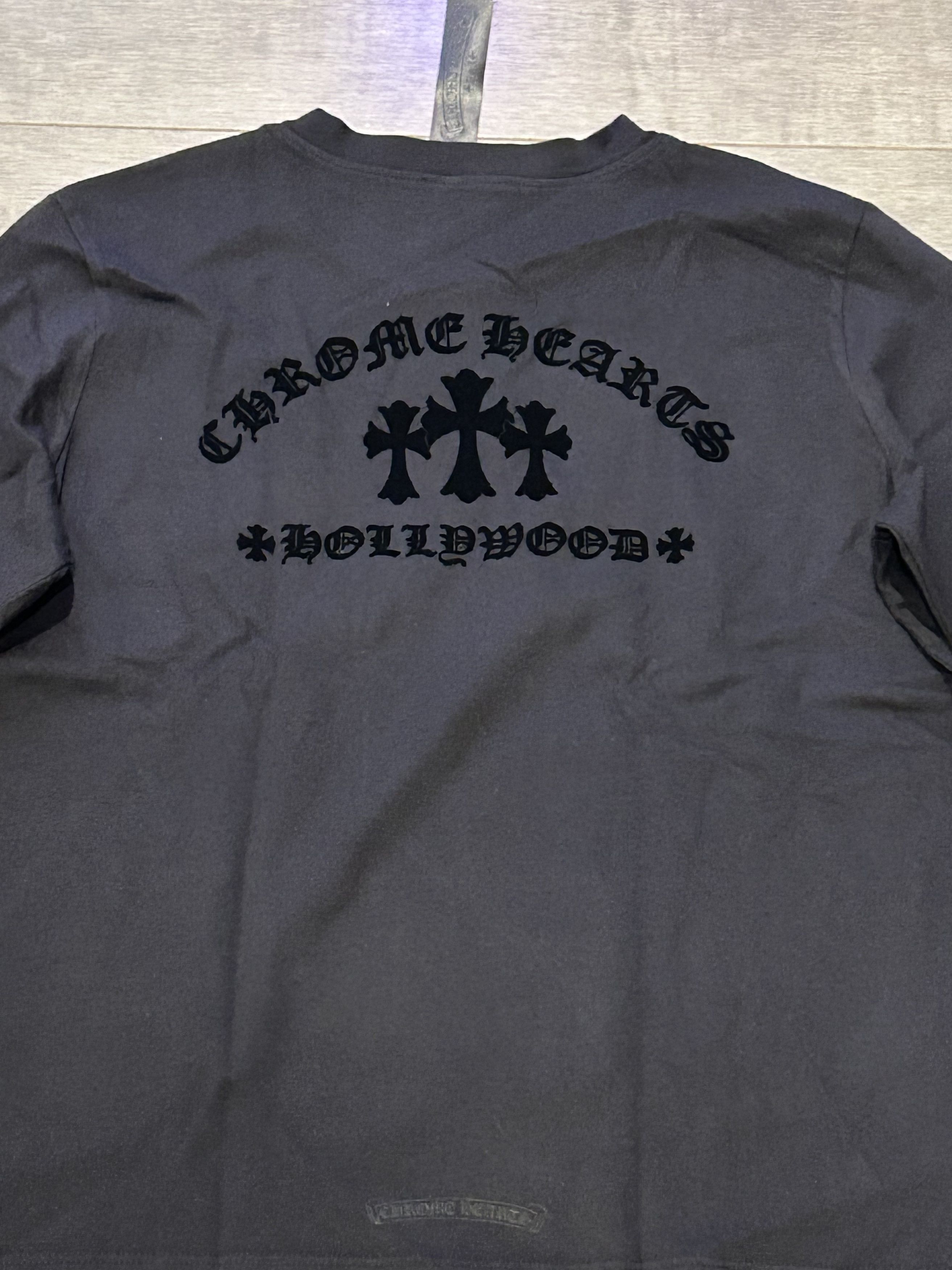 Chrome Hearts Chrome Hearts Flocked CH Hollywood Triple Cross LS Tee Size M / US 6-8 / IT 42-44 - 4 Thumbnail