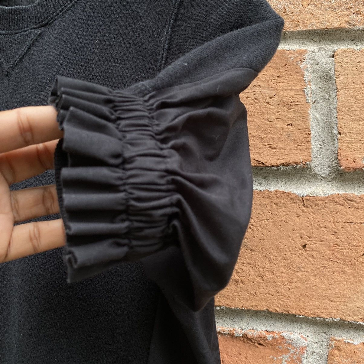 Sacai X Nike Black Short Sleeve Nike Top with Ruffle Trim